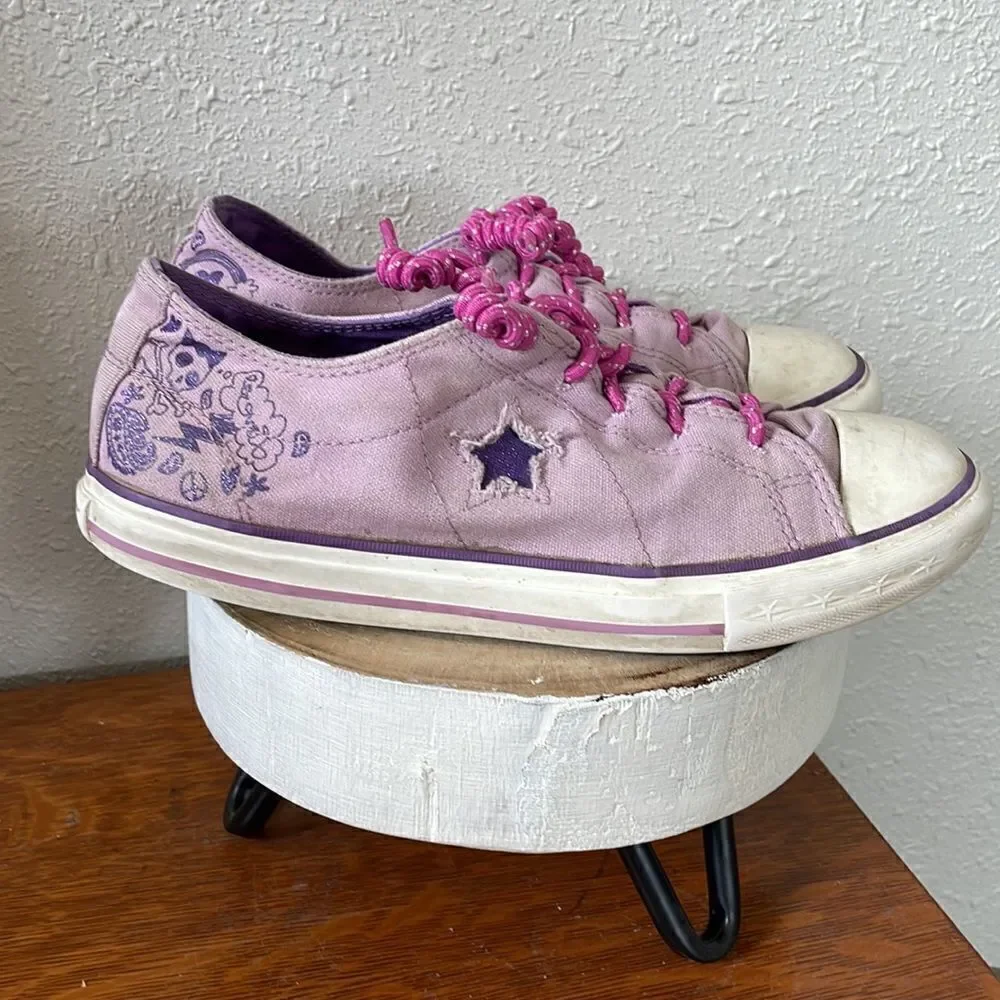 Converse All One Star Youth 3 Love and Peace Graffiti Low Top Shoe Size 6